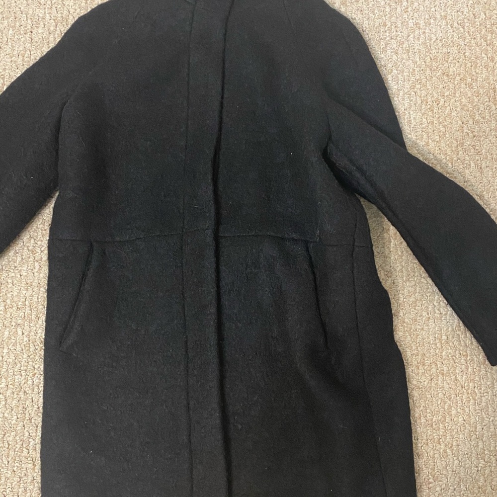 H&M Black Pea Coat View 2